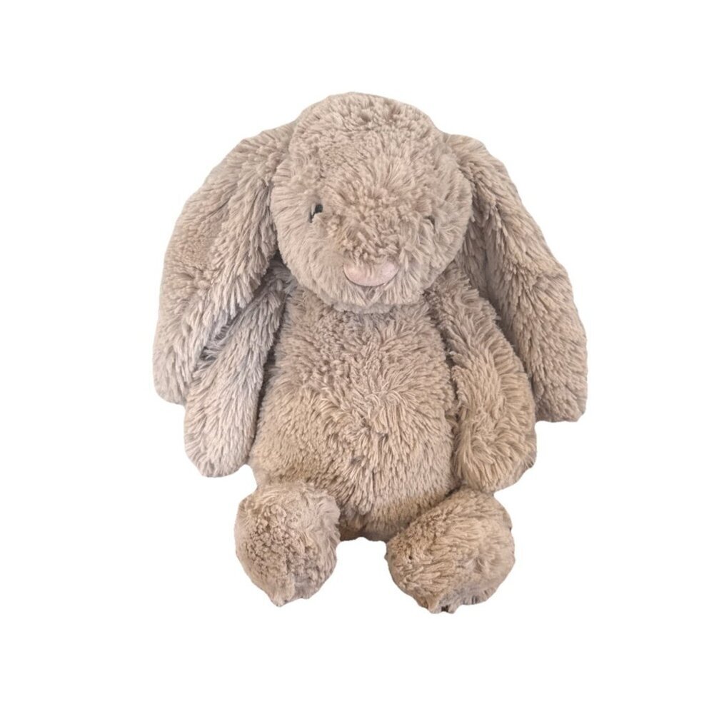 Jellycat Bashful Tan Plush Bunny Rabbit 12" Stuffed Animal Floppy Ears Pink Nose